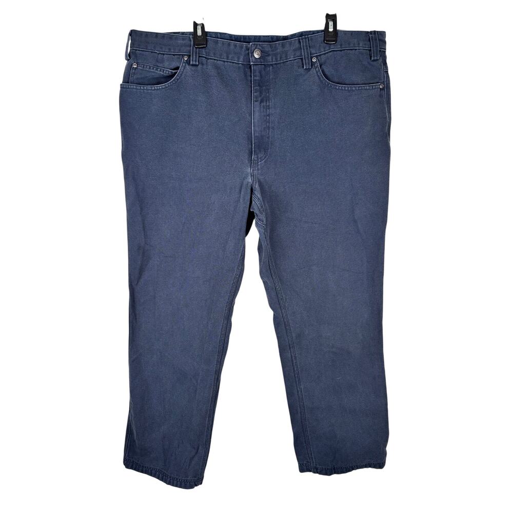 Duluth Trading Fire Hose Work Pants Mens 44x32 Blue Canvas Utility Workwear